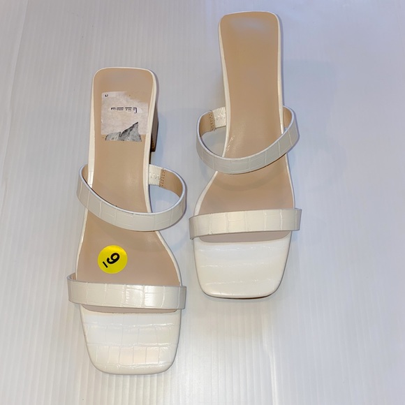 H Halston Croc Embossed Vegan Leather Sandals - Picture 2 of 4